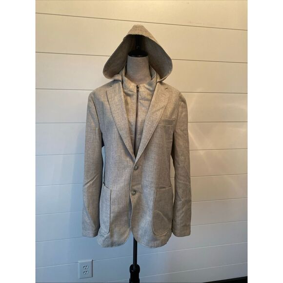 GIASONE Austin Hood Detachable Hood Casual Blazer Jacket Sport Coat Size 42 - Picture 1 of 12